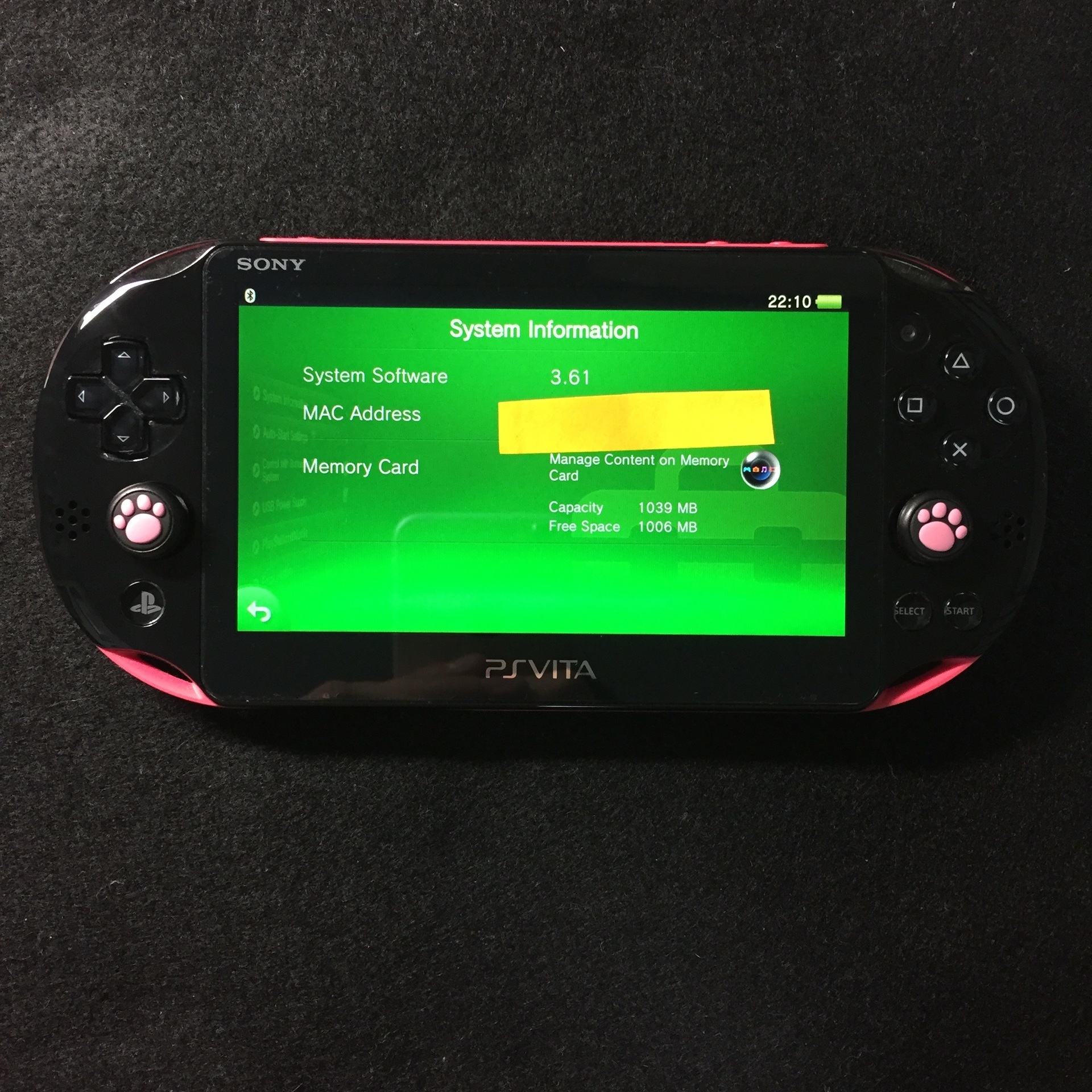 初売り】 PSVITA用 アナログスティックカバー ピンク 猫